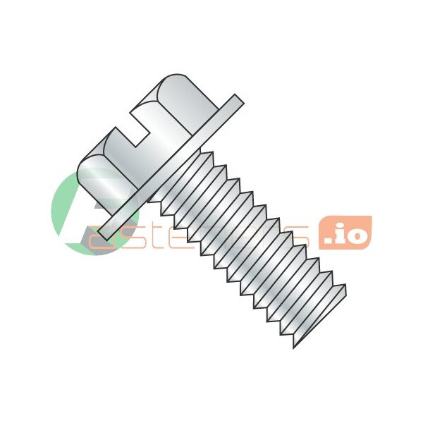 Newport Fasteners #10-32 x 2 in Slotted Hex Machine Screw, Zinc Plated Steel, 1500 PK 738703 - main